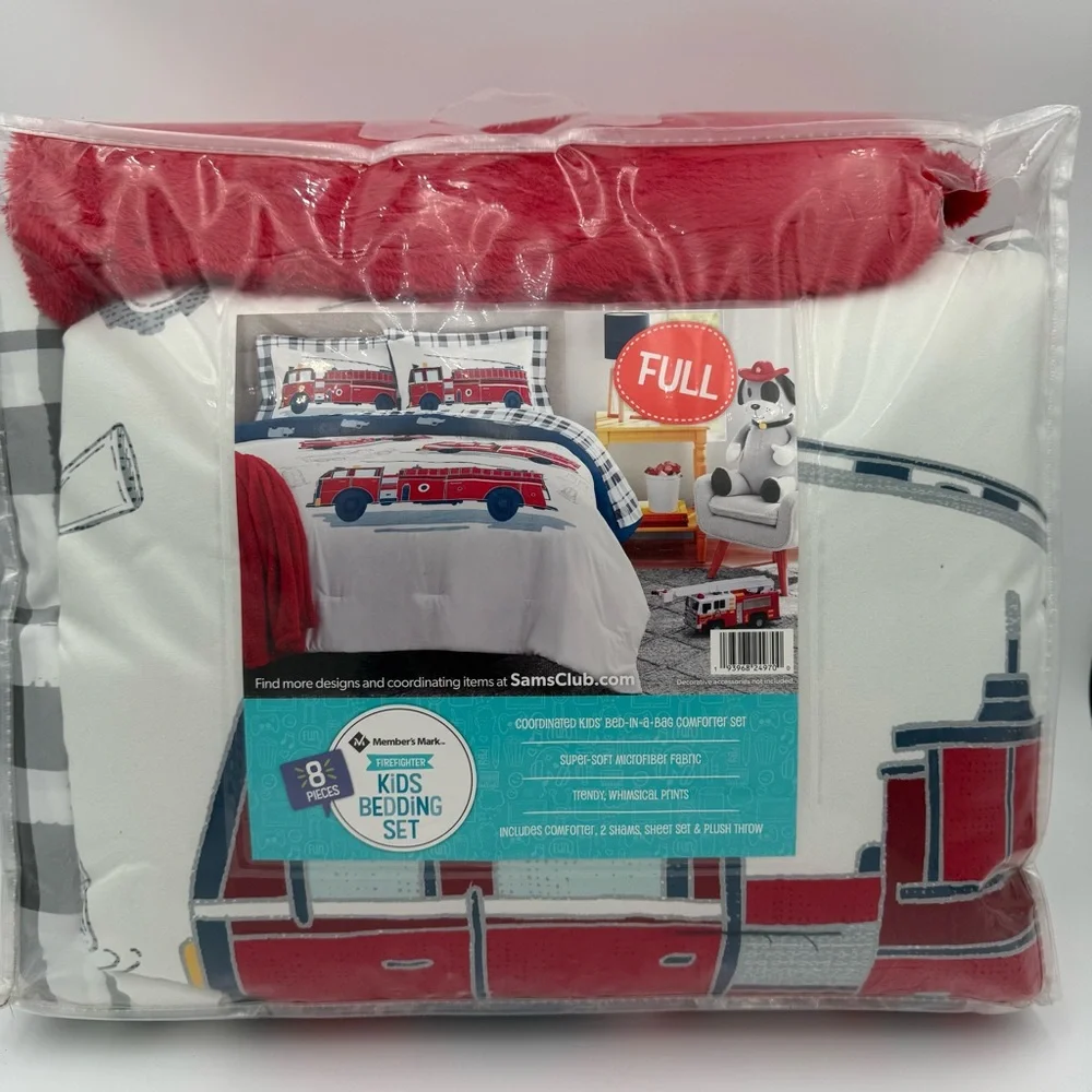 Firefighter, Full 8-Piece Kids Bed In A Bag Comforter Set